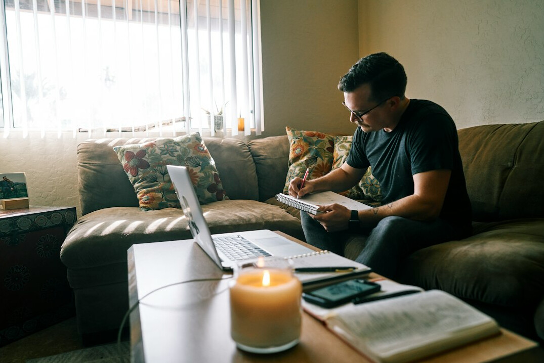 man reviewing budget report
